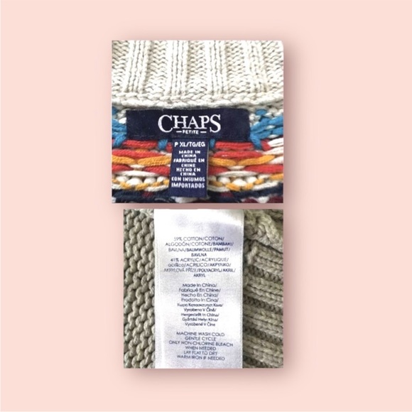 Chaps Colourful Knit Sweater Zip Up Cardigan Coat Women’s - Picture 10 of 11